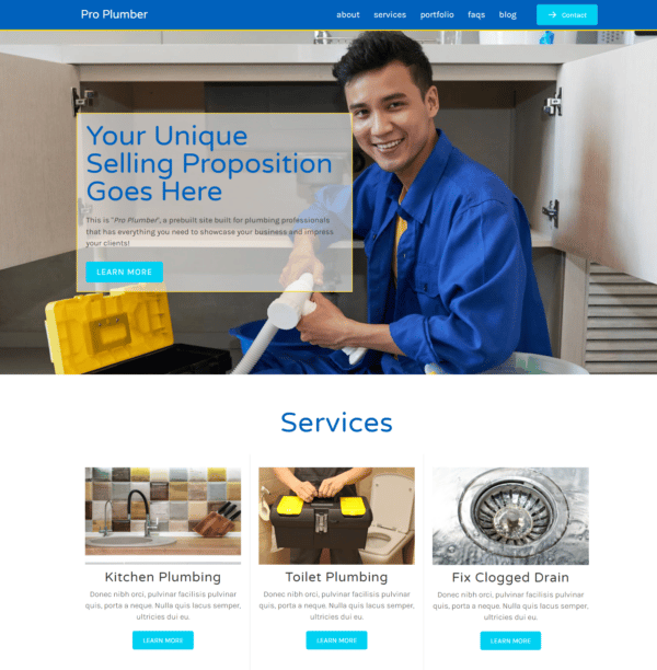 Pro Plumper - websites for plumbers